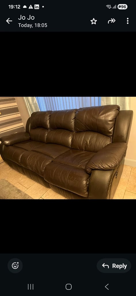 Pair of Real Leather Sofa's