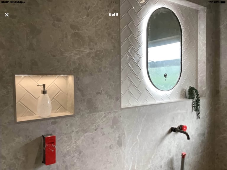 New boxed gunmetal bathroom mirror 