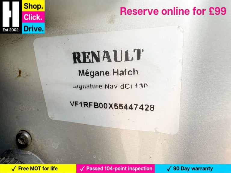 2016 Renault Megane 1.6 dCi Signature Nav Euro 6 (s/s) 5dr HATCHBACK Diesel Manual