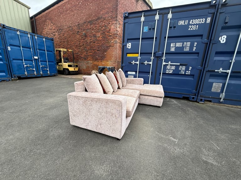 Beige L Shaped Corner Sofa 