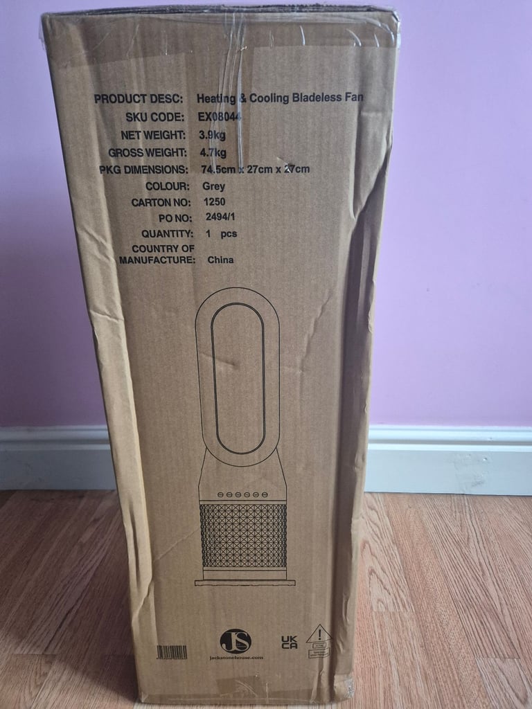 Jack Stonehouse Bladeless LED Tower Fan Heater Cooling with Remote Control