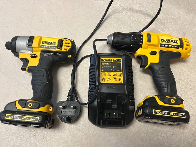image for Dewalt impact driver and drill set 10.8v