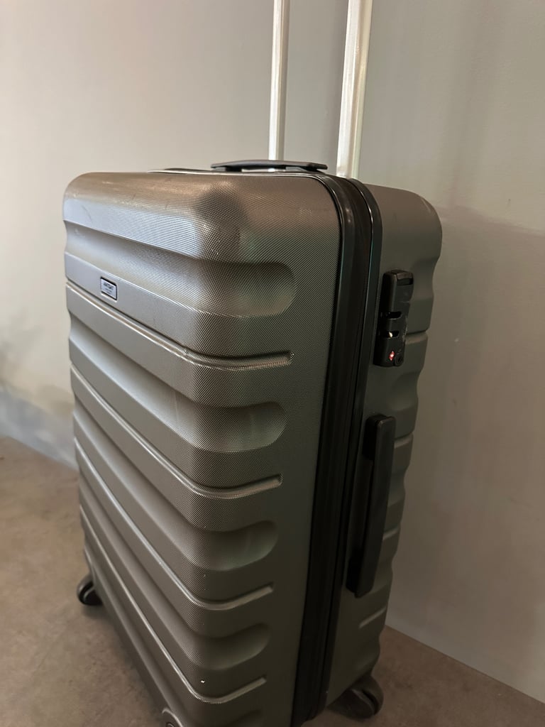 John Lewis - ANYDAY Girona 65cm 4-Wheel Medium Suitcase, Grey