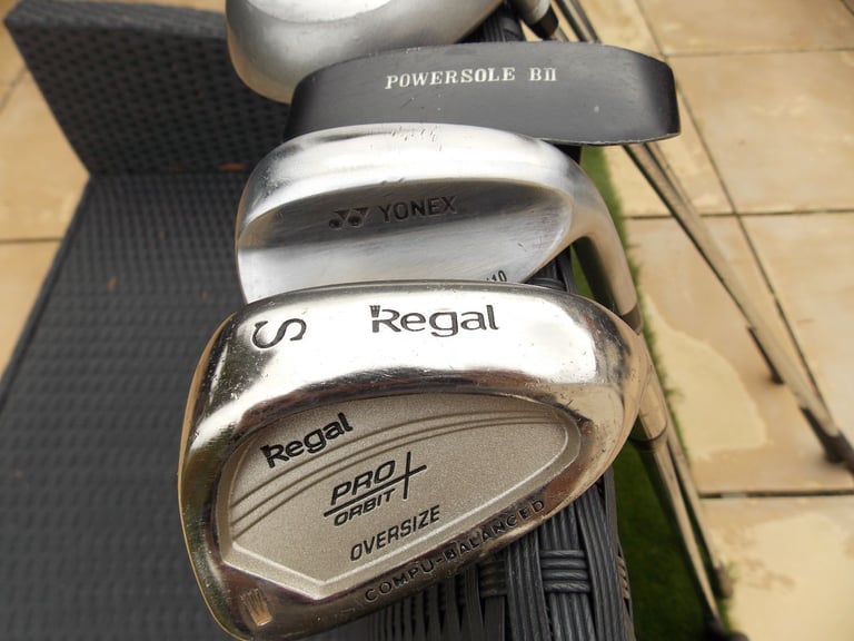 Mens Right Handed Regal Pro Orbit Golf Club Set + Bag and Trolley
