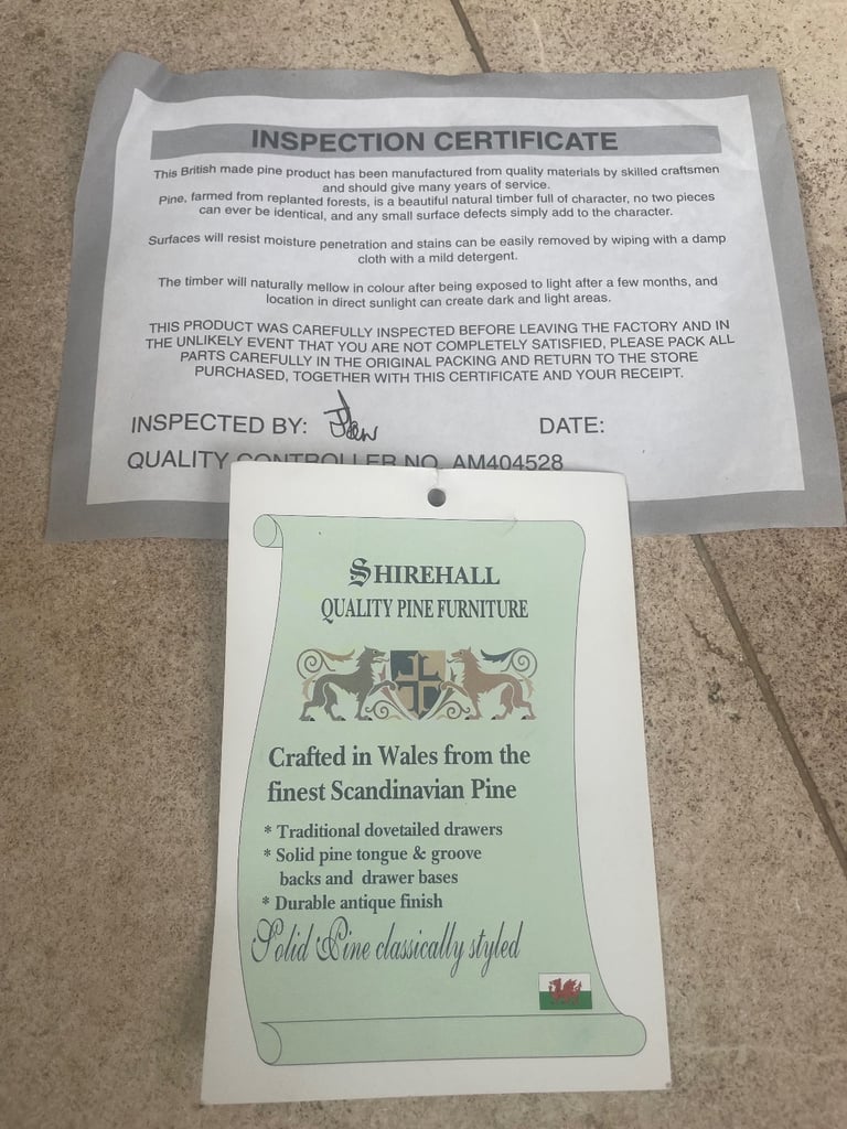 solid pine vintage 2 drawer and door dresser with a glass display unit with lights