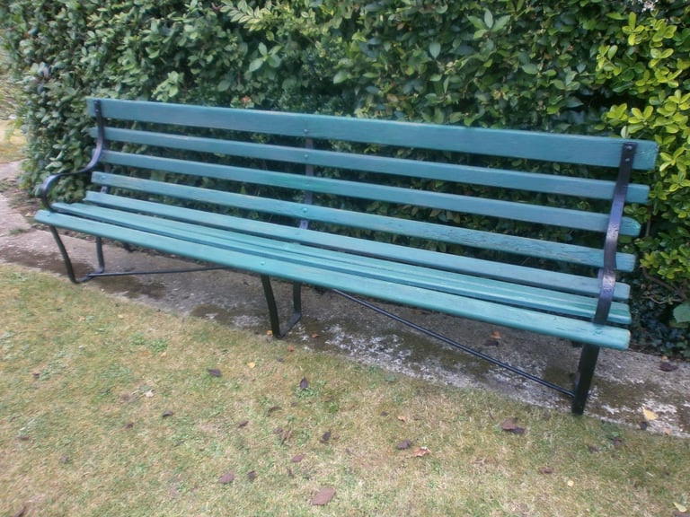 Victorian railway bench 9 ft Antique