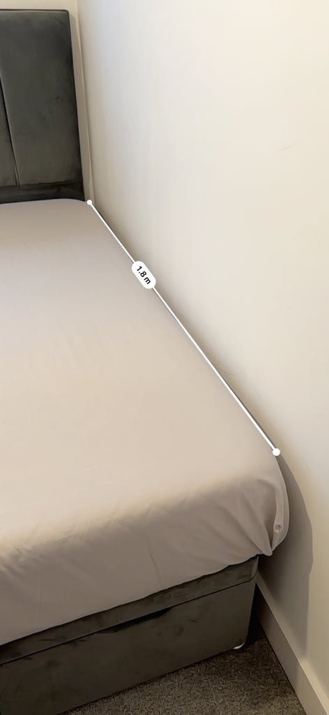 Small Double Velvet Ottoman Storage Bed with Orthopaedic Mattress – Grey, Excellent Condition