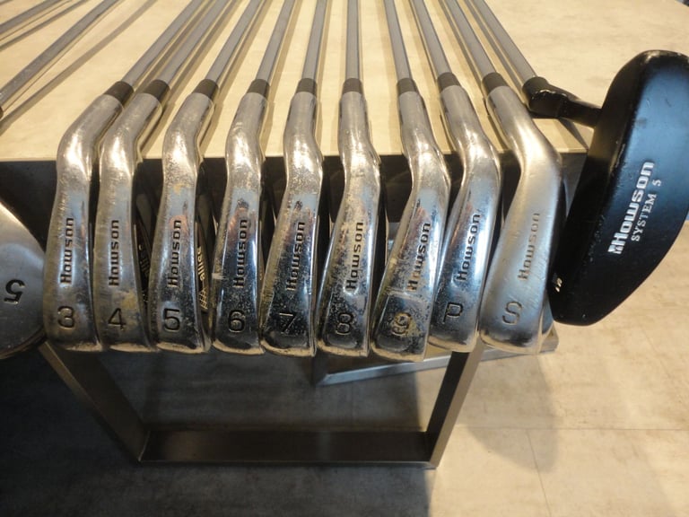 Various golf clubs, various prices, sets, irons, taylormade, macgregor, howson etc