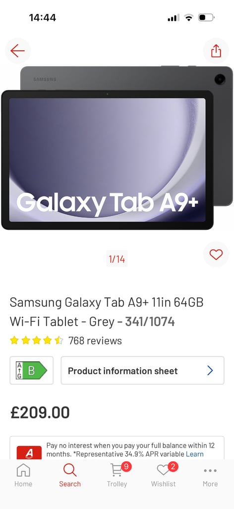 Brand new Samsung A9 64GB tablet 