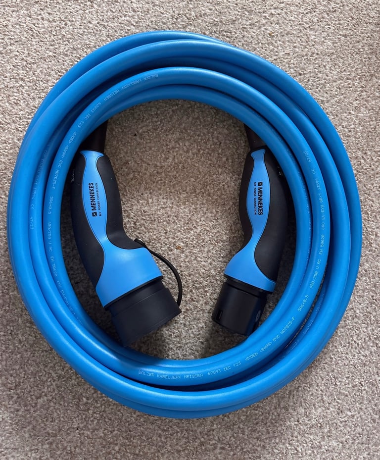 image for Brand New MENNEKES Charging Cable – Type 2 to Type 2 – 7.5m – 32A – 3-Phase