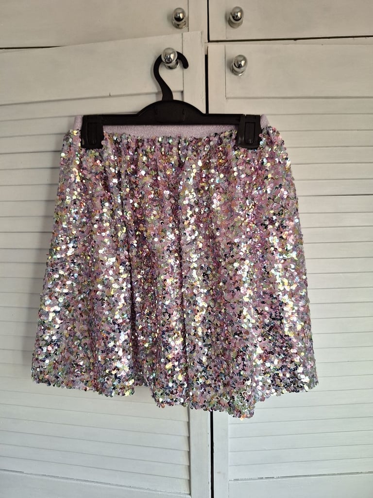 image for Pink/Silver Sequin skirt - Next