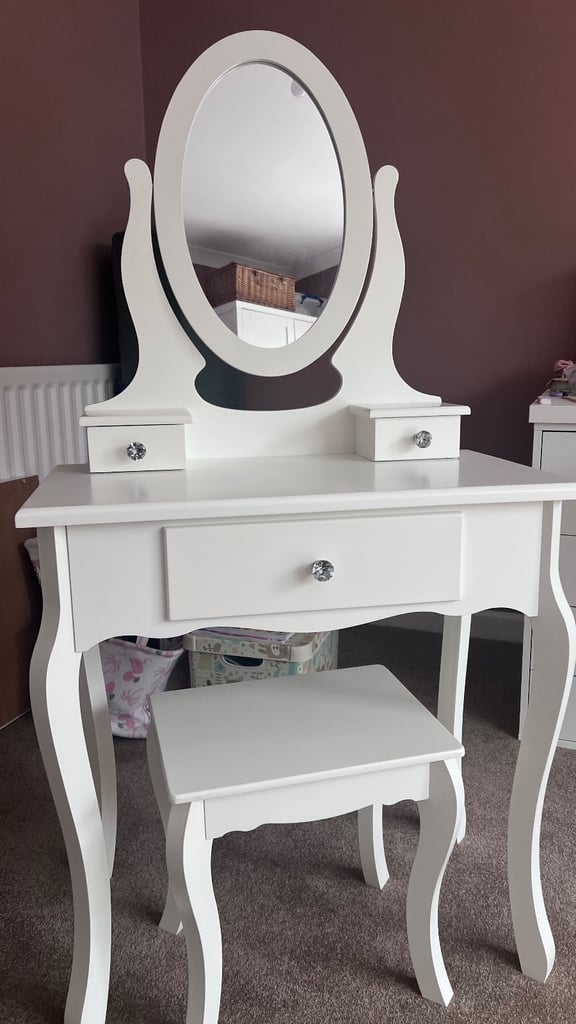 image for Child’s white wooden dressing table and stool