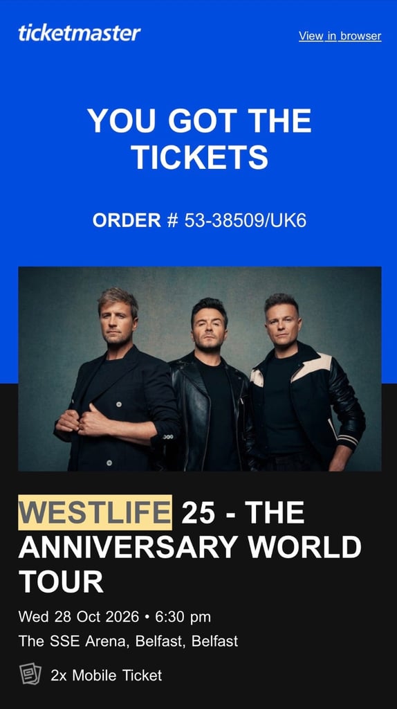 image for Westlife tickets Belfast