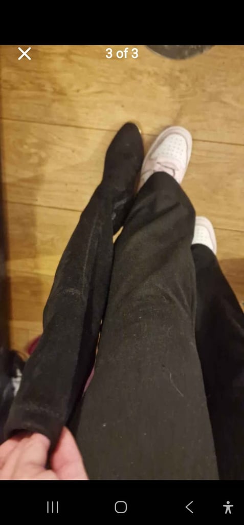 Black suede over knee boots 