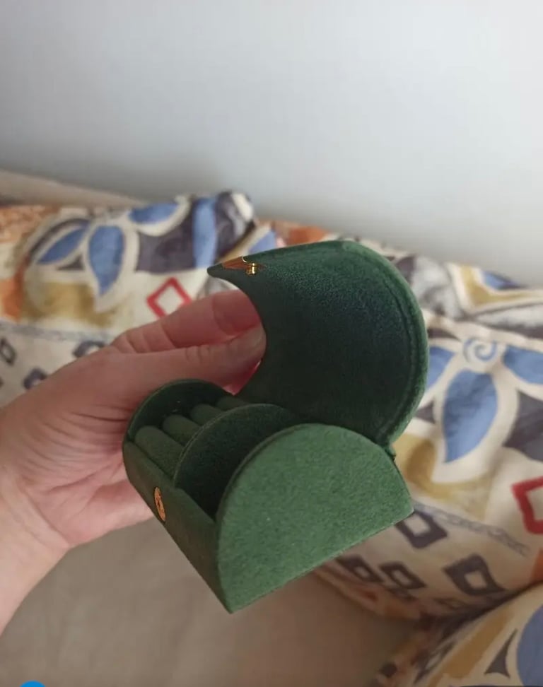 Compact jewelry box for travel Grey/ Dark Green