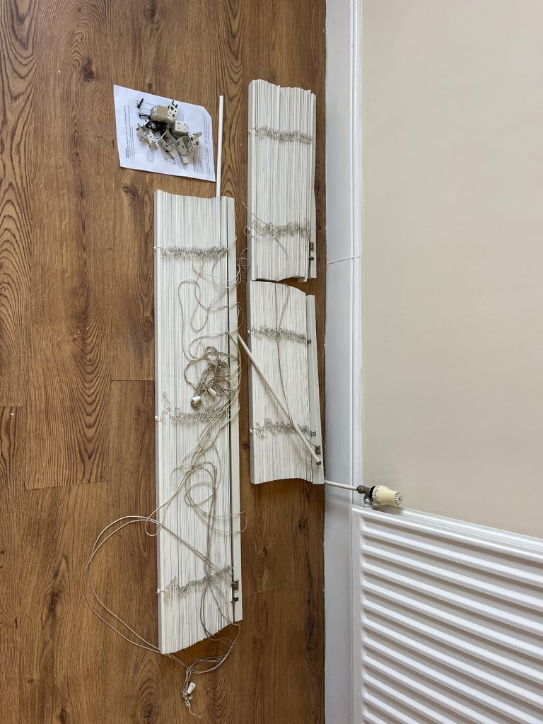 image for Set of three cream Venetian blinds