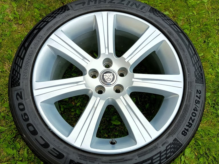 18" JAGUAR ALLOYS 5x108 WHEELS GREAT TYRES XF XE XJ XK