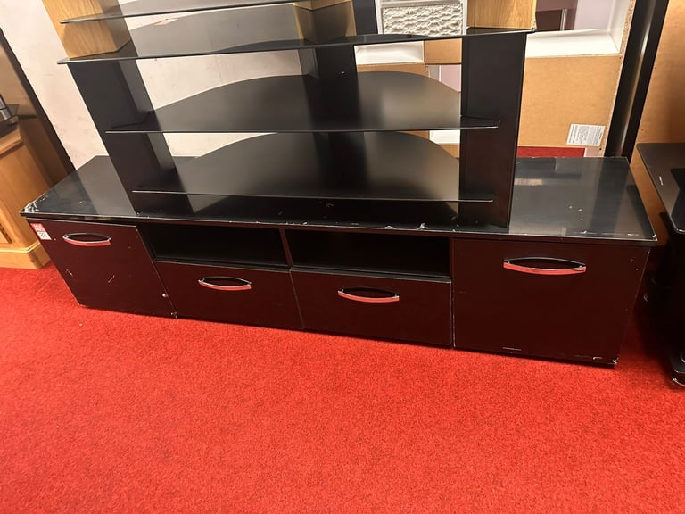 Habitat Hayward 2 Door TV Unit - Black Gloss