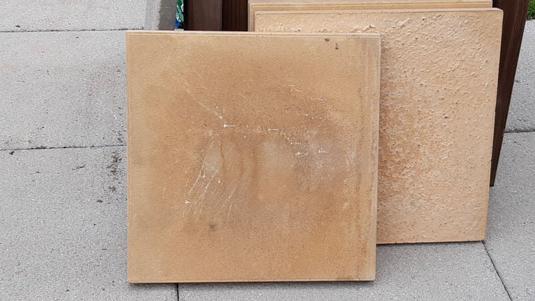 FREE 4 light sandy / buff coloured slabs