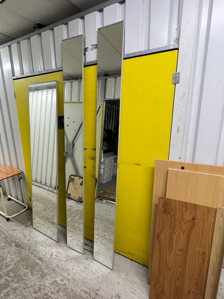 image for Pair of Extra Tall Wardrobe Door Mirrors - Full Length - 231cm x 25cm