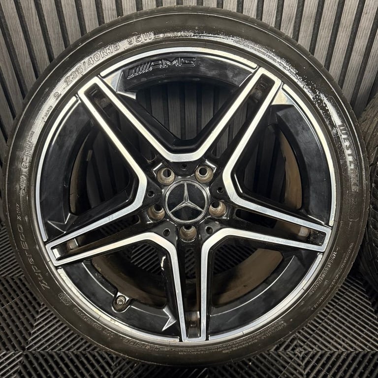 18" GENUINE MERCEDES AMG A CLASS CLA A35 CLA35 BLACK DC WHEELS TYRES ALLOYS W177