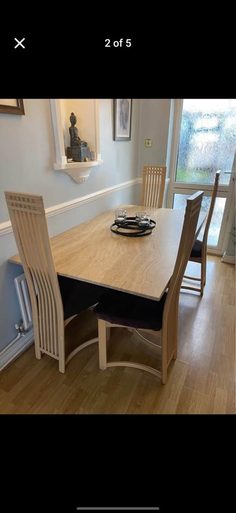 image for Stunning Marble Dining Table and Matching Sideboard Set