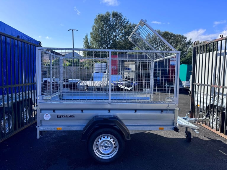 Brand new Zaslaw 205SU 7ft x 4ft single axle tipping trailer with 80cm mesh