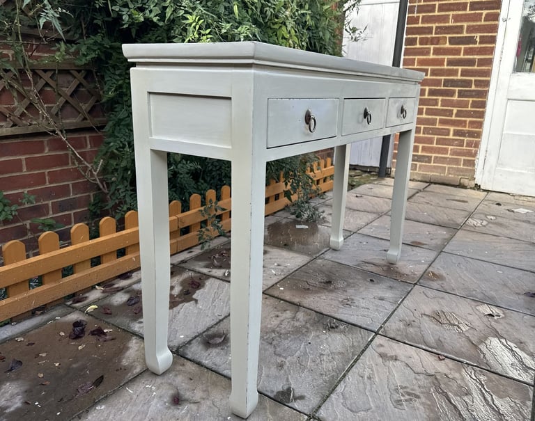 Lombok MANDARA Solid Wood 3 Draw Console / Hallway Table – Good Condition, RRP £515