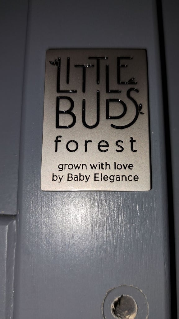 Little Buds cot - blue/grey - and mattress