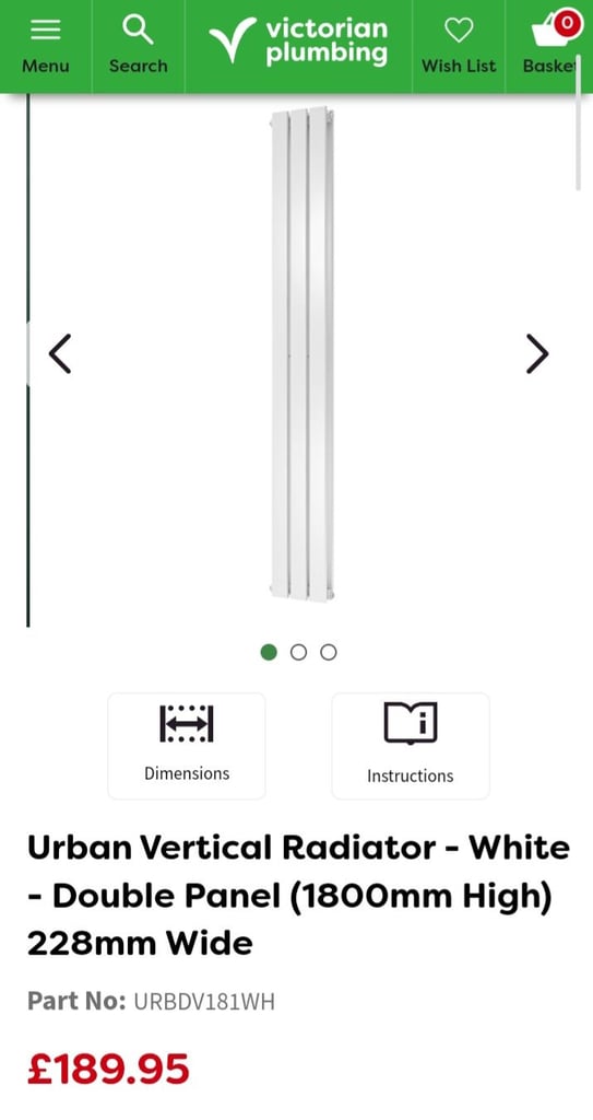 image for Tall radiator white brand new in box £80