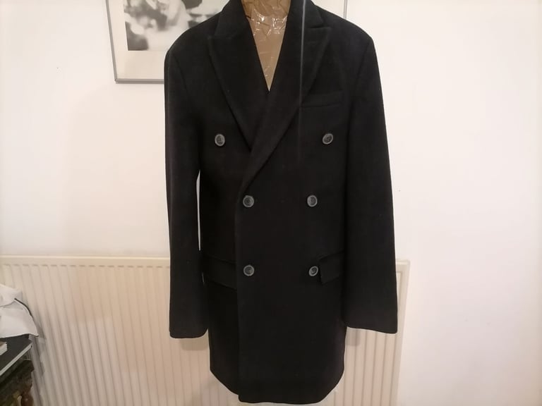 image for Vintage 90's MOSS Gents Black Winter 3/4 Wool Coat. Ex Cond. Size : S 