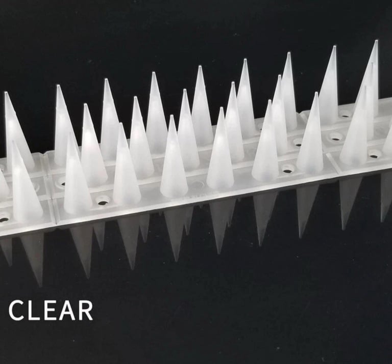 image for Clear White Fence Wall Spikes Garden Security Intruder Repellent Burglar Anti Cat Climb Bird