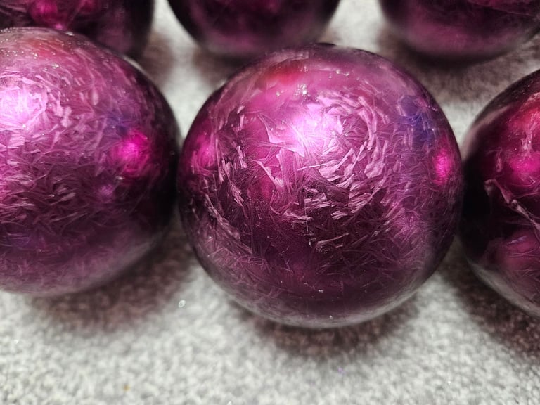 Christmas Tree Decorations Extra Laurge Purple Demasked Baubles From Taskers x8