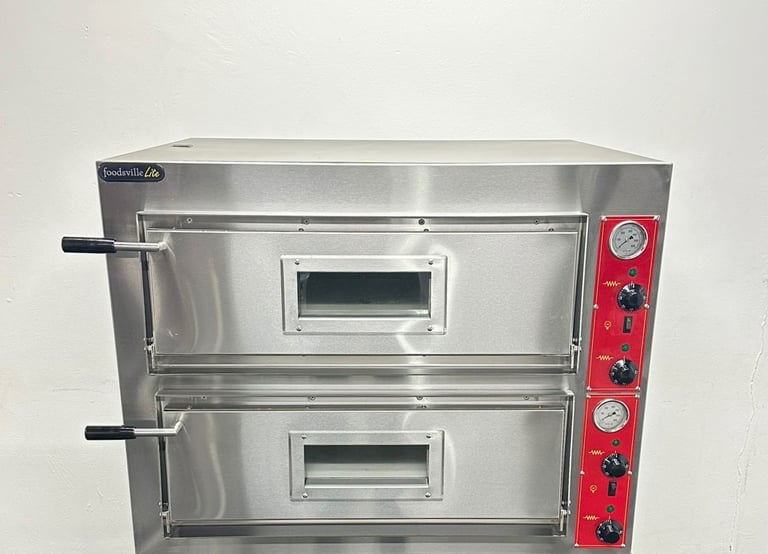 image for Foodsville Lite 975mm 4+4 Double Stone Deck Pizza Oven – 3 Phase - PAY OVER 3 MONTHS OR 10% OFF! 