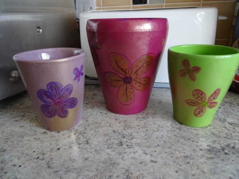image for  Plant Pot Holders - Hand decorated