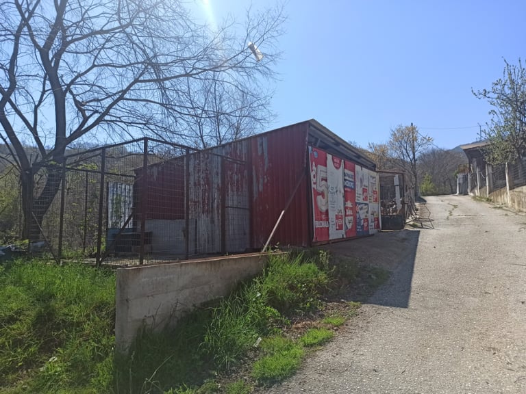 Greece - land with storage/house for sale in Central Greece close to Lake Plastira