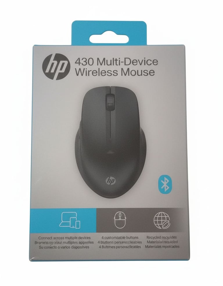 New HP 430 Multi-Device Wireless Mouse - Bluetooth/USB-A - Works with Windows/Mac/Android
