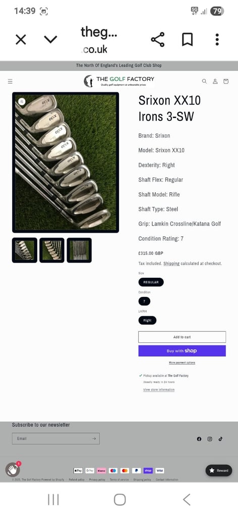 Srixon xx10 irons 3-pw 