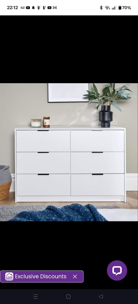 image for Phoenix Wide Chest of 6 Storage Drawers