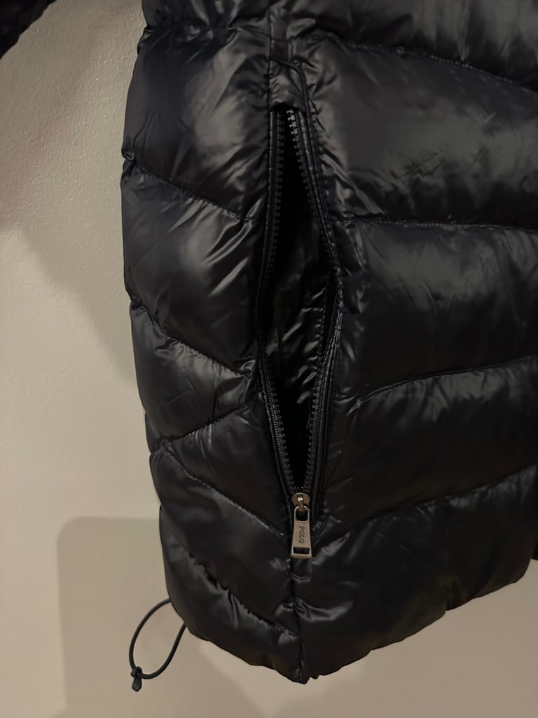 Polo Ralph Lauren Terra Glossy Insulated Bomber Jacket Navy Size M