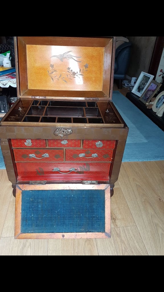 Antique Japanese Makie Lacquer Box C1880 MEIJI PERIOD