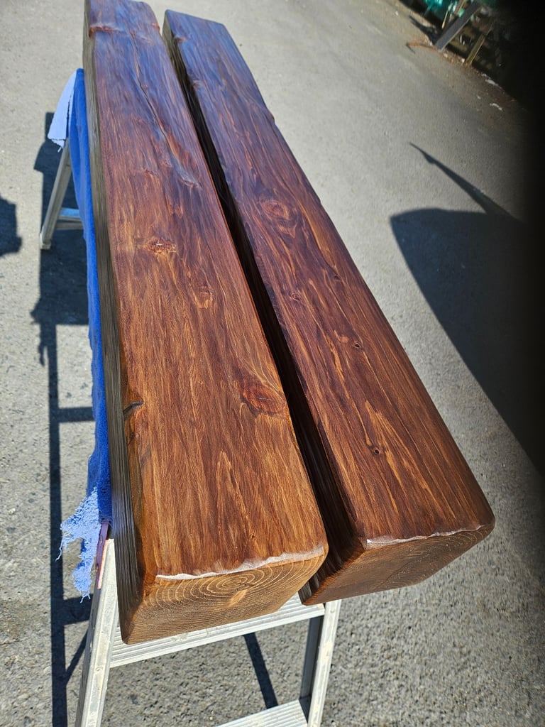 Custom Wooden Mantels Beam Fireplace Slate Hearth Stone Cladding 