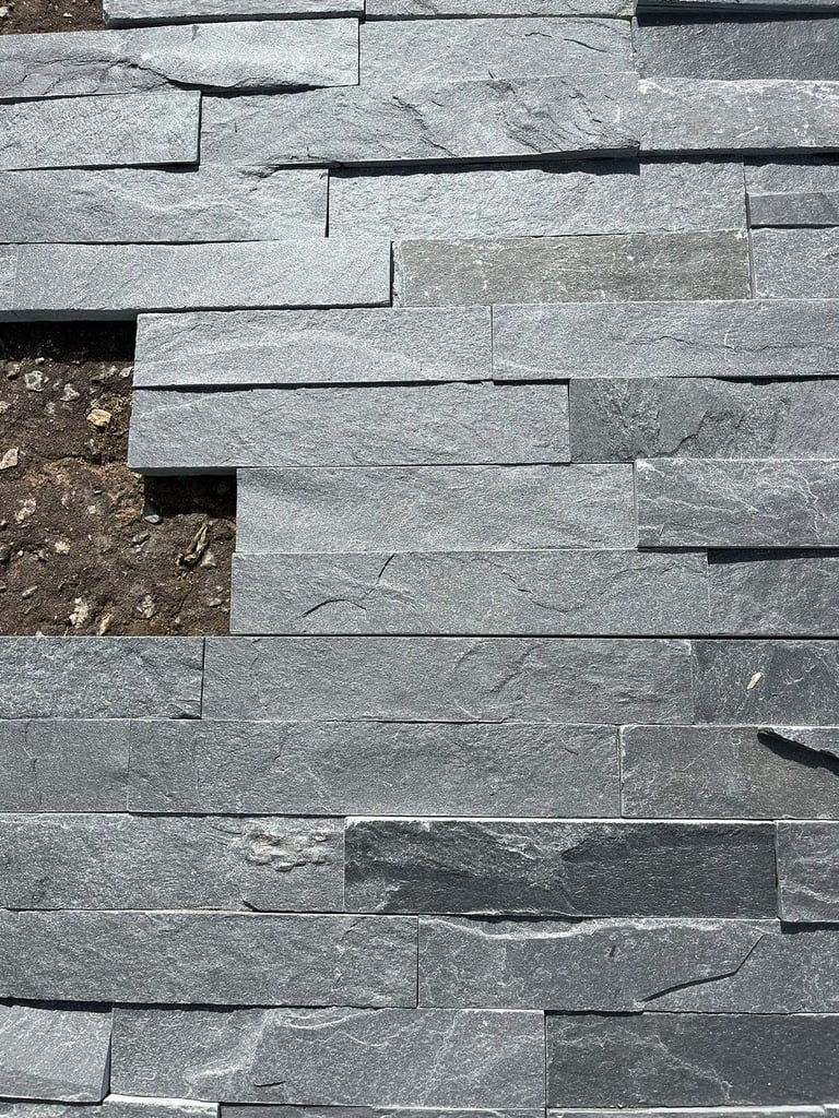 Black / Charcoal Split Face cladding tiles