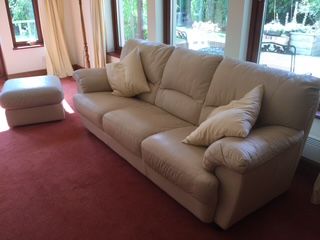 image for Sofa 3 seater cream leather