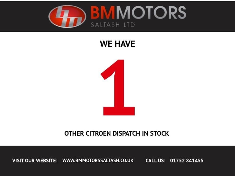 2017 Citroen Dispatch 1400 2.0 BlueHDi 120 Van Enterprise Plus PANEL VAN DIESEL Manual
