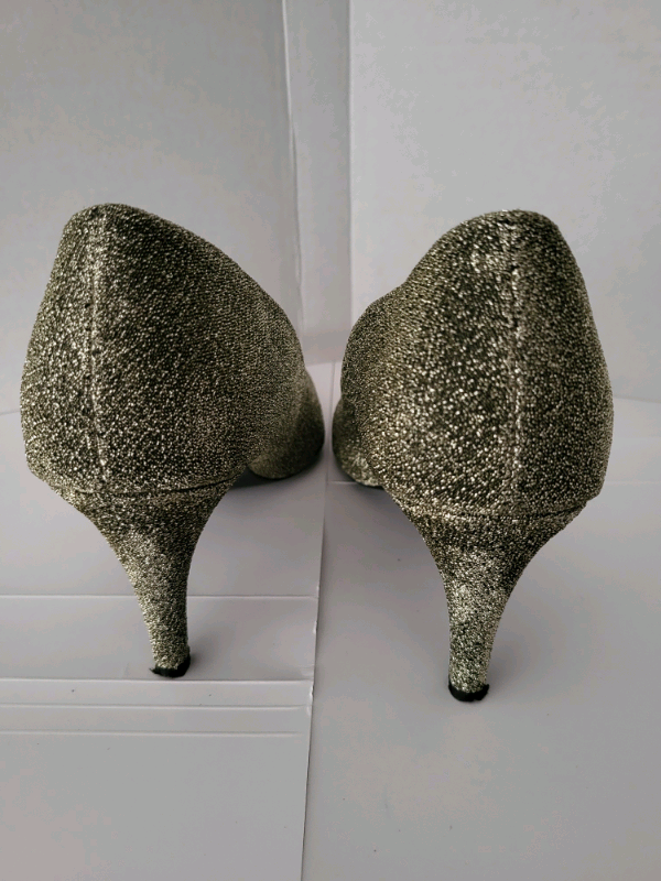 Gold sparkly shoes