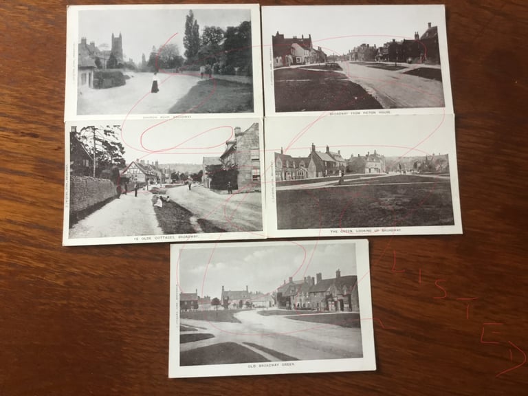 image for Excellent Vintage Postcards Broadway  Cotswolds x5