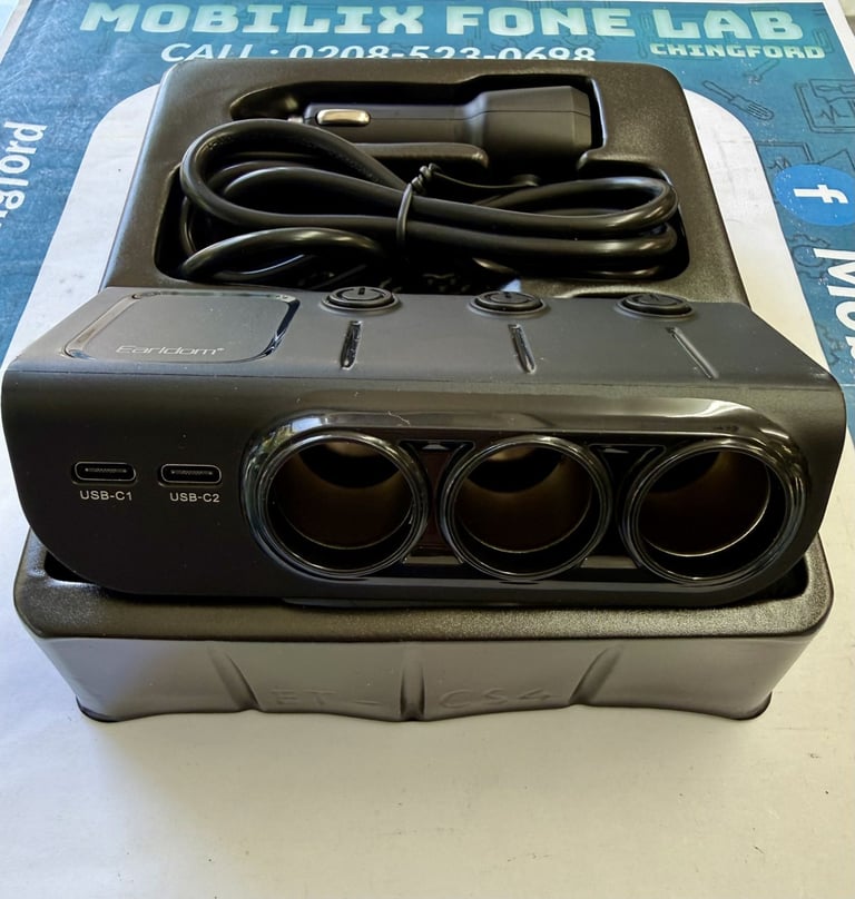 Earldom CS4 120W Multi-Port Car Charger Splitter 6-in-1 Fast Charging Adapter