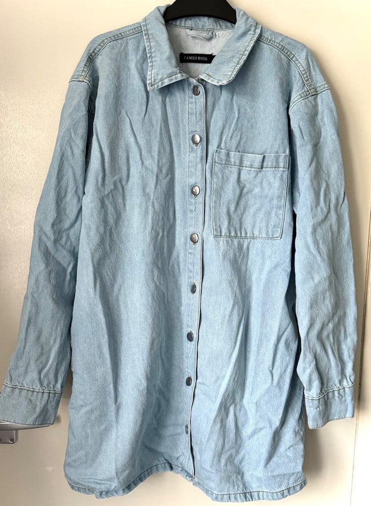 Cameo Rose oversized denim jacket, Large