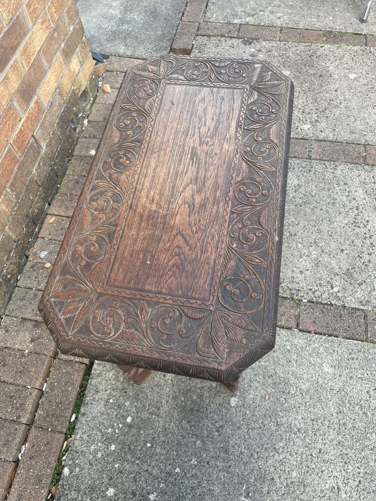 Indian antique carved small table 